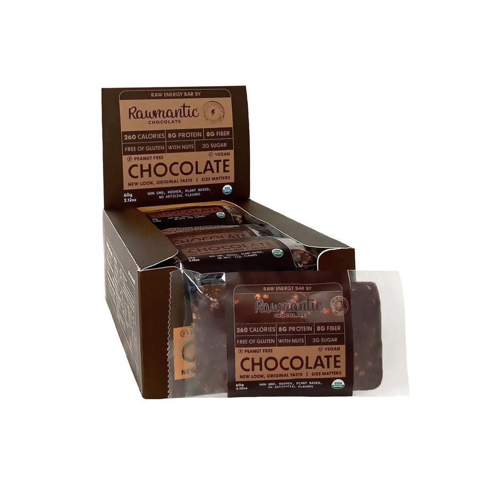 Dark Raw Chocolate Vegan Protein Bars 6 or 12 Pack