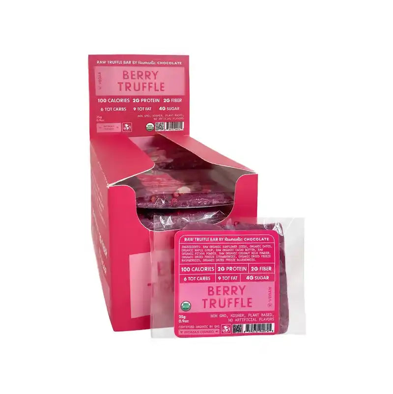 BERRY MINI TRUFFLE BARS. Pack of 12