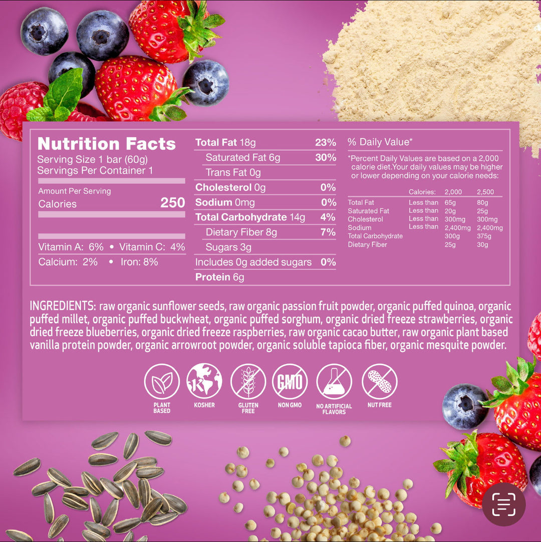 SUBSCRIBE & SAVE  24 Mixed Berry Nutritional Protein Bars. Pack of 12