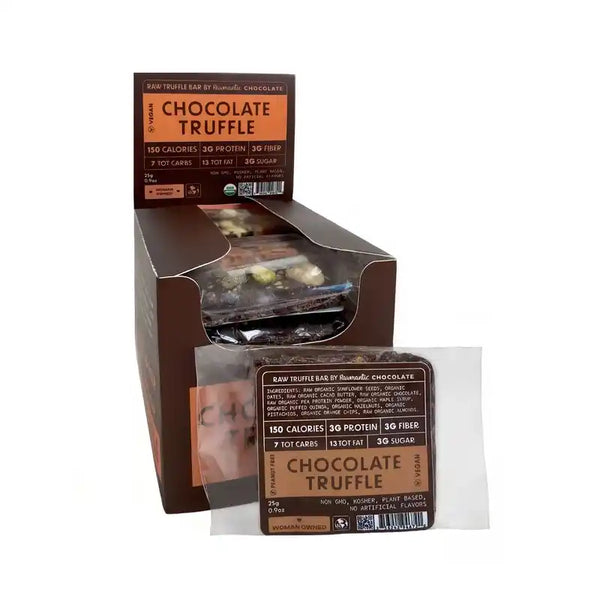 Box of 12 Rawmantic chocolate truffle mini bars