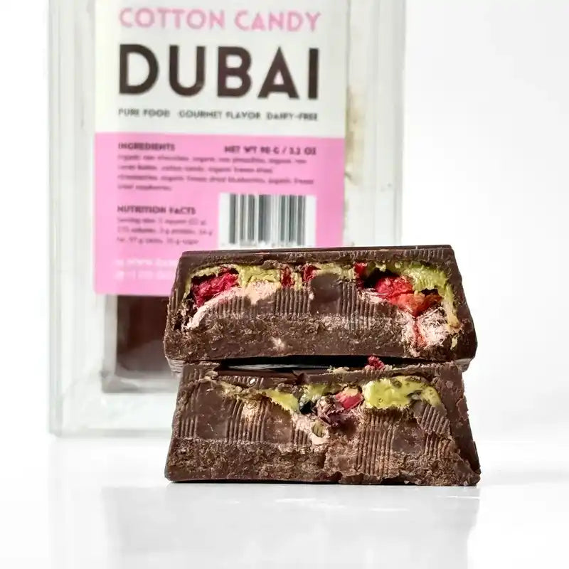 pink cotton candy dubai chocolate