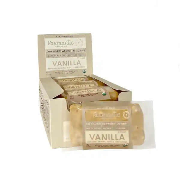 Fitness Sugar-Free Vegan Plant Based Vanilla Protein Nutritional Bars. Pack of 12