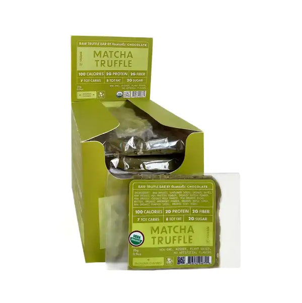 Box of 12 Rawmantic matcha truffle mini bars