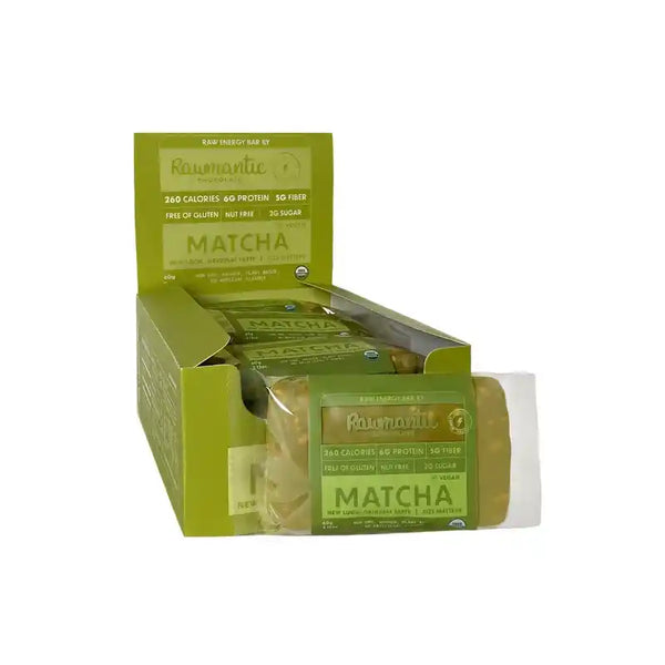 Matcha Vegan Plant Based Protein nutritional Bars. Pack of 12