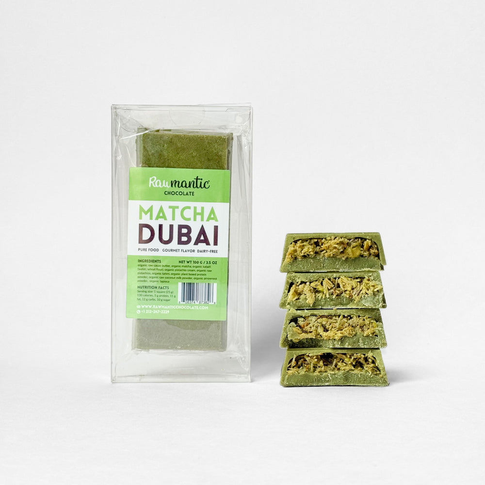 MATCHA DUBAI CHOCOLATE KNAFEH PISTACHIO BAR. 2.37oz/65g
