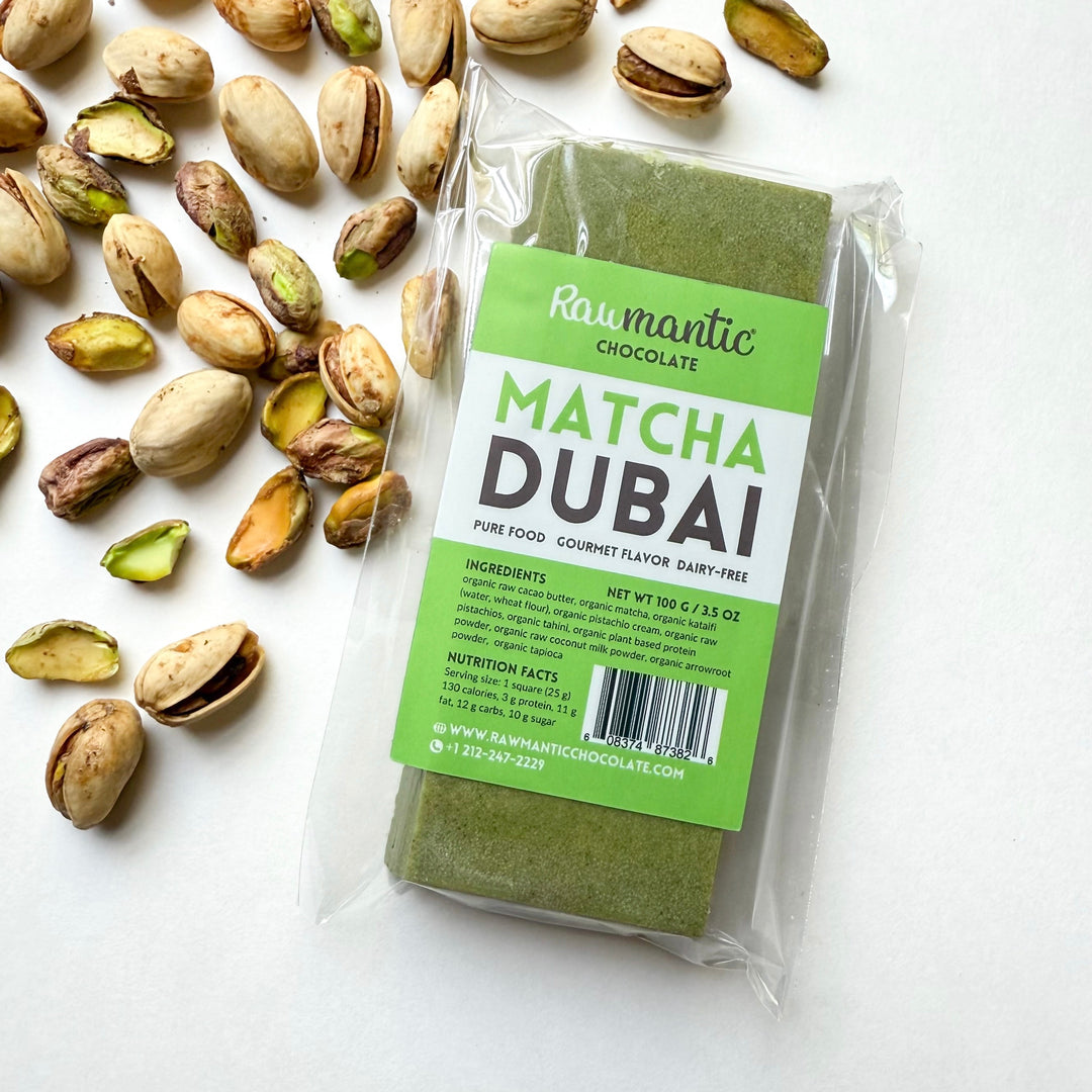 MATCHA DUBAI CHOCOLATE KNAFEH PISTACHIO BAR. 2.37oz/65g