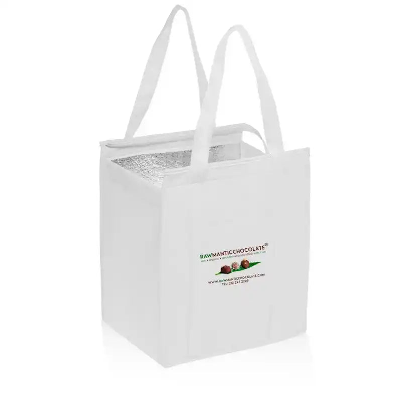 Non-Woven Large Insulated Shopper Tote Bag in White