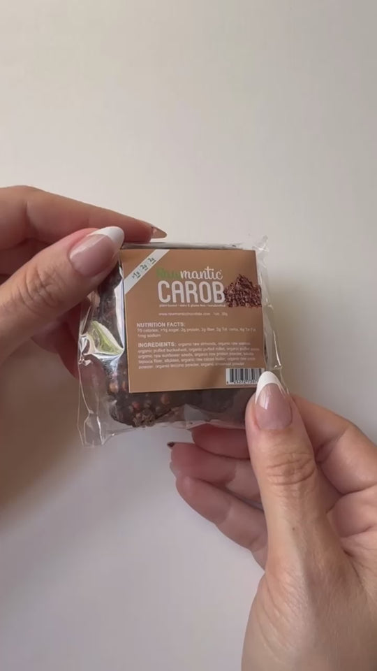 Vegan Carob Mini Protein Bar. Pack of 20