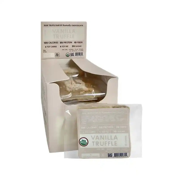 Box of 12 Rawmantic vanilla truffle mini bars