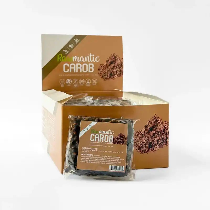 rawmantic carob mini protein bar